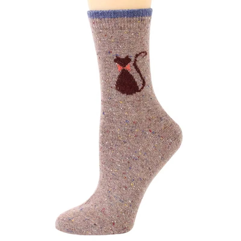 1 Pair Autumn and Winter New Style Japanese Cute Socks Korean Cat Harajuku Socks Women Wool Kawaii Thicken Cute Socks