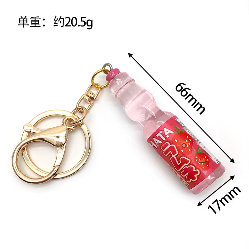 Ramune Keychain Handmade Pink Ramune Beaded Phone Charm Cuteaccessory Women